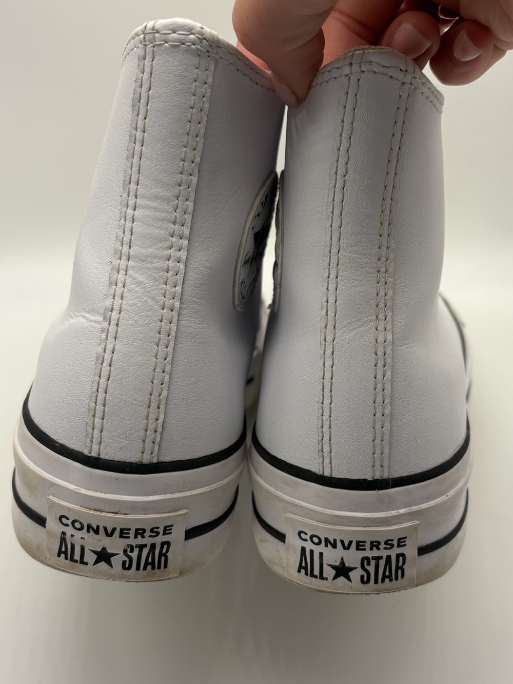 White Leather High Top Converse Chuck Taylor All Stars Women’s 8.5 - Picture 4 of 8
